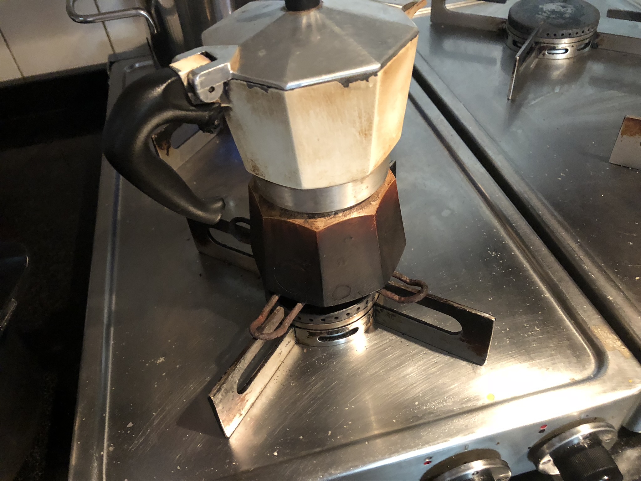 Moka pot on a stove